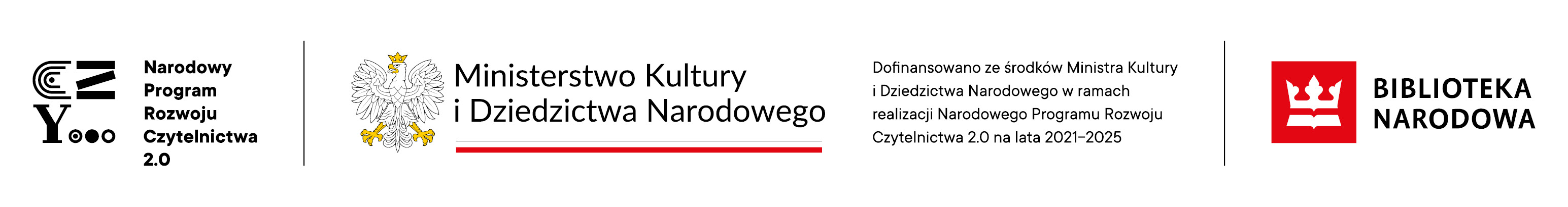 zdjęcie przedstawa logotypy Ministerstwa Kultury i Dziedzictwa Narodowego, Biblioteki Narodowej i Narodowego Programu Rozwoju Czytelnictwa