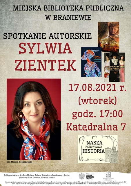 Miejska Biblioteka Publiczna w Braniewie zaprasza na spotkanie autorskie z Sylwią Zientek. 17 sierpnia, godz. 17:00, Katedralna 7