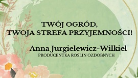 plakat informujący o spotkaniu z Anną Jurgielewicz-Wilkiel poświęcone pielęgnacji roslin w ogordzie, które odbędzie się 18 kwietnia o godz. 17 w Czytelni dla Dorosłych