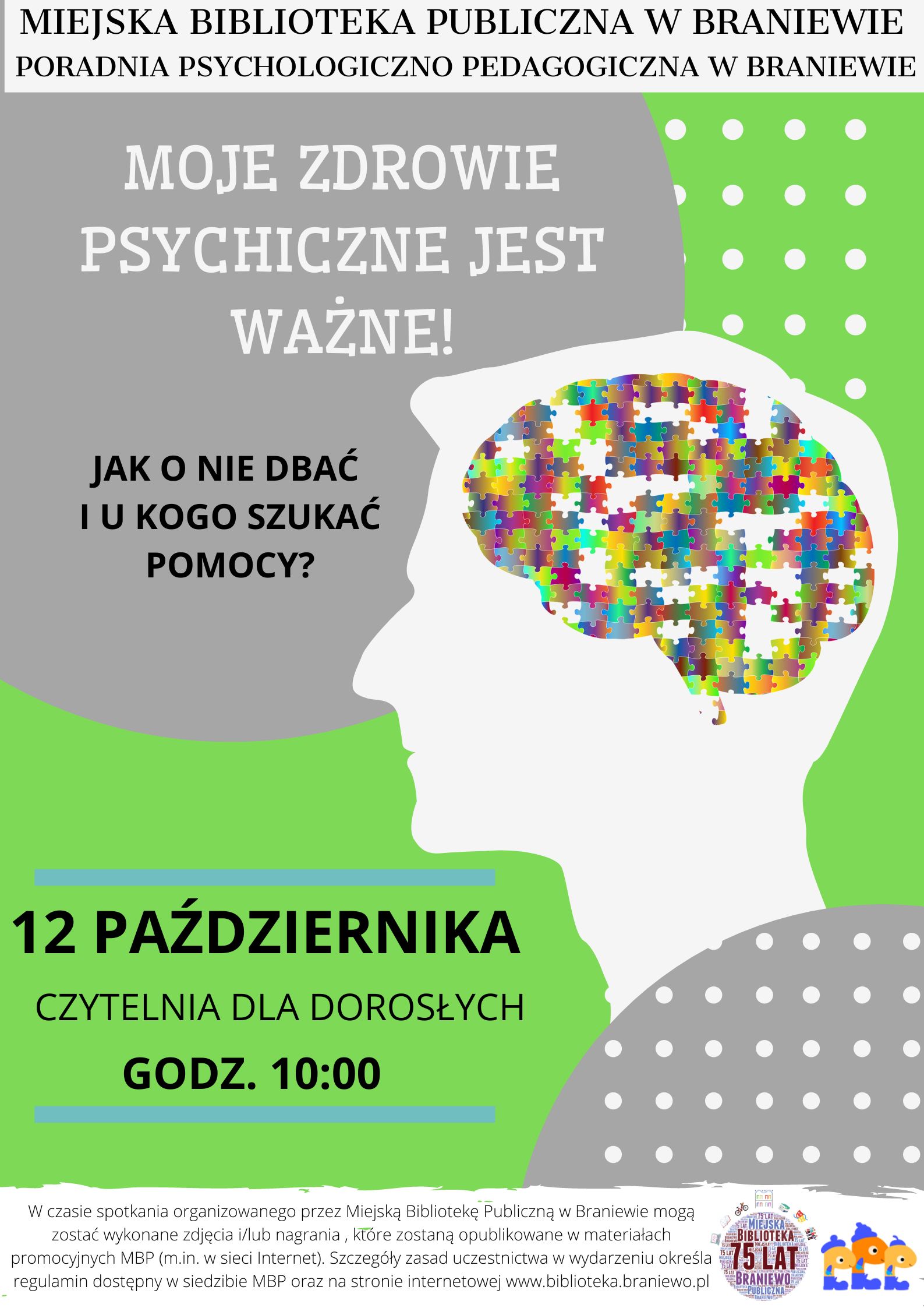 plakat zapraszający na spotkanie z psychologiem